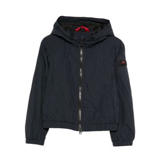 Peuterey Light Jackets, male, Blue, Size: 3XL Nigle Hooded Zip Jacket