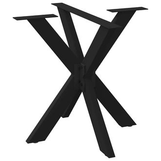 Berkfield Home Dining Table Leg Spider Shape Black 85x85x(72-73) cm Steel