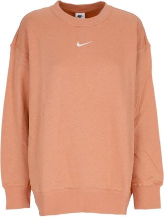 Nike Bruin Fleece Crewneck Sweatshirt - Dames - Sportshirts - Bruin - M - Katoen - Fitness