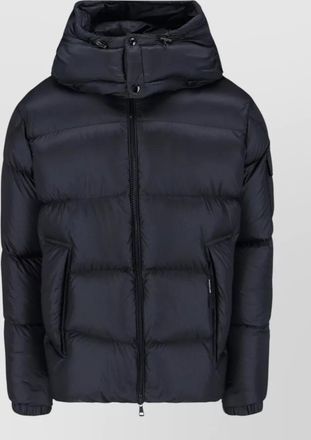 Moncler hooded quilted jacket side pockets cuffs
