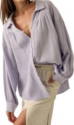 Promesa Cotton Raw-Edge Button-Up Shirt In Lavender