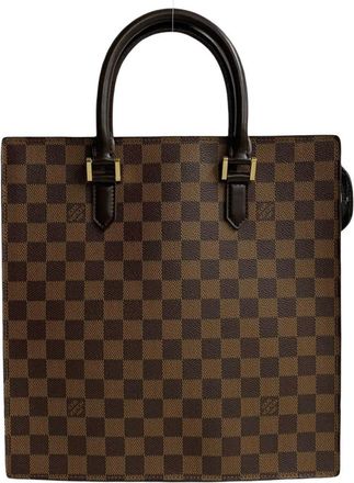 Louis Vuitton Brown Leather Pvc Handbag Tote Bag (Pre-Owned)