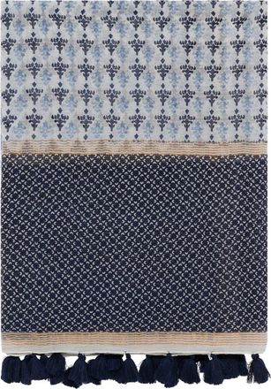 Gerard Darel Hand Printed Silk Blend Scarf in Navy Blue at Nordstrom