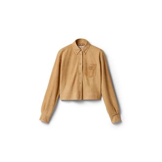 Miu Miu Suede Shirt, Woman, Caramel, Size 38