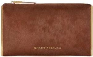 Elisabetta Franchi Clutch in cavallino - Dames - Portefeuilles - Bruin - ONE Size - Leer - Accessoires