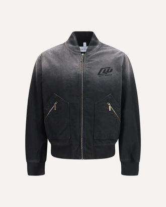 Off-white Washed denim Bomber Jacket Male 52