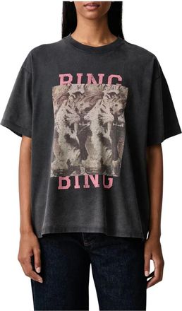 Anine Bing Camiseta Cade Tiger - Tops - Mujer - Negro - XS