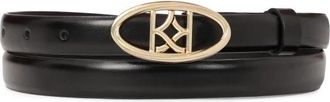 Kazar Elegant zwart riem met ovaal gesp - Dames - Riemen - Zwart - 100 CM - Leer - Accessoires