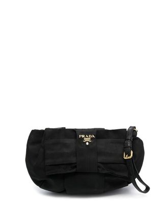 Prada Clutch con logo - Nero