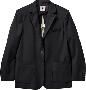 The Garment Jassen, Dames, Zwart, S, Strikblazer met gebogen mouwen