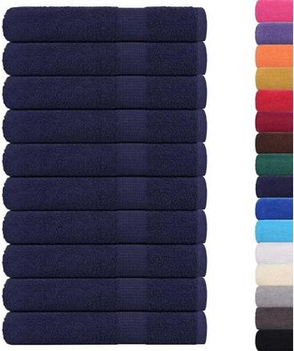 vidaXL Toallas 10 uds 100% algodón azul marino 100x200 cm 600 gsm Vidaxl