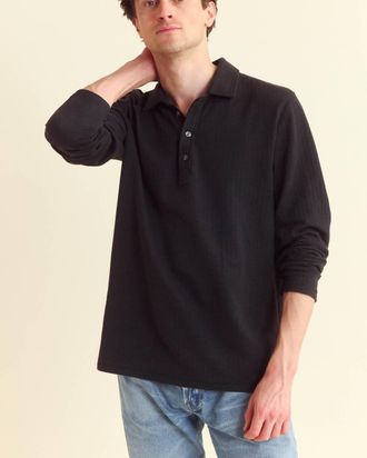 Billy Reid Herringbone Polo In Black