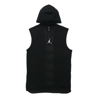 Nike Jordan Air Jordan Air Dri-Fit Back Alphabet Printing hooded Vest Black White CW0373-010