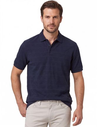 Brax Brax polo donkerblauw katoen normale fit 3 knoopjes