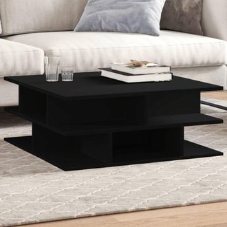 vidaXL Mesa De Centro Madera De Ingenier&iacute;a Negro 70x70x29 Cm Vidaxl