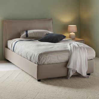 Dmora Dmora - Cama De Plaza Y Media Dbegi, Cama Contenedor Con Revestimiento De Tela, 100% Made In Italy, Apertura Frontal, Adecuado Para Colch&oacute;n 120x200 Cm