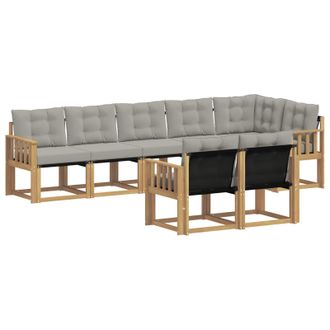 vidaXL Conjunto De Sof&aacute;s De Exterior 8 Pcs Blanco Y Gris Claro Vidaxl