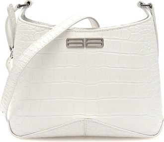 Balenciaga White Crocodile-Embossed Calfskin Shiny Super Supple Small Xx Bag (Authentic Pre-Loved)