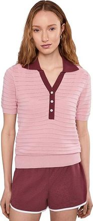 Varley Wren Knit Polo Womens Sweater Zephyr Mauve/Port : XXS, Cotton/Modal/Nylon