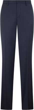 Moschino Gekreukte kostuumbroek - Heren - Nette broeken - Blauw - L - Wol - Broeken