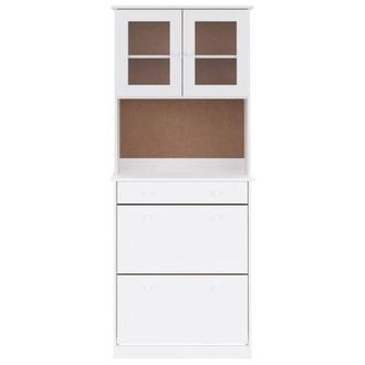 Berkfield Home Highboard ALTA White 77x35x188cm Solid Wood Pine | Size: 77 x 35 x 188 cm