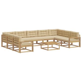vidaXL Conjunto De Sof&aacute;s De Exterior 10 Uds. Y Beige Vidaxl
