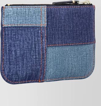 Comme Des Gar&ccedil;ons small zip pouch denim texture patchwork