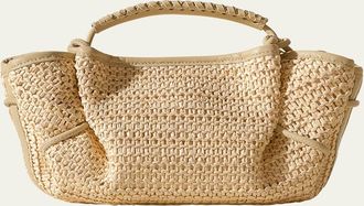 Hereu Arta Mini Raffia & Leather Crossbody Bag
