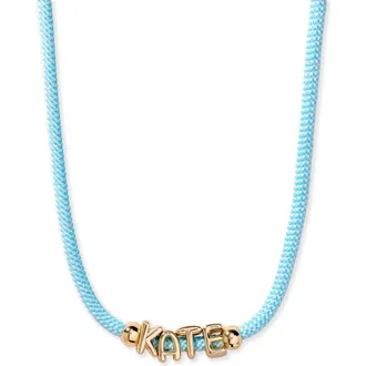 Brook & York Breezy Name Necklace in Gold/turquoise at Nordstrom