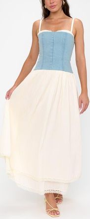 Show me your Mumu Tiffany Maxi Dress in Light Indigo With Cream Voile at Nordstrom, Size X-Small