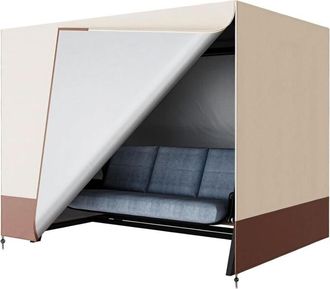 OEM Funda Beige Para Columpio De Jard&iacute;n De 3 Plazas, 220 X 125 X 170 Cm. Cremallera Impermeable. Tafet&aacute;n De Poli&eacute;ster 190t Plateado. Resistente Al Polvo, 