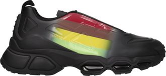 Prada Turnschuhe Kollision Cross Mens Leder Schwarz/Apfel