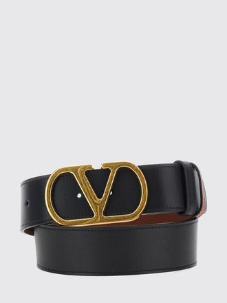 Valentino Garavani Calfskin Leather Belt with VLogo Signature Buckle