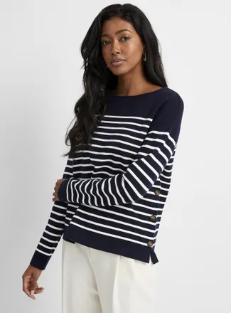Contemporaine Womens Structured boat-neck sweater