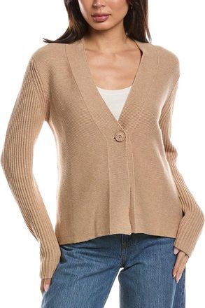 Fort&eacute; Cashmere Garter & Rib Cardigan