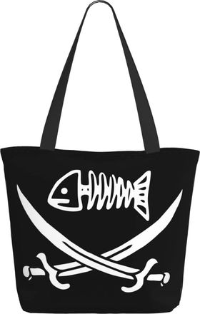 AOOEDM Pirate Fish Flag Ladies Shopping Bag 13x11x7in.The Perfect ValentineS Day Gift.It Is The Best ValentineS Day Gift For Mom, Daughter, Wife,Etc