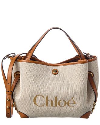 Chlo&eacute; Clover Double Carry Small Canvas & Leather Tote