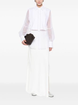 Brunello Cucinelli Brunello Cucinelli Womens Cotton Blend Embellished Shirt - White - Size Medium