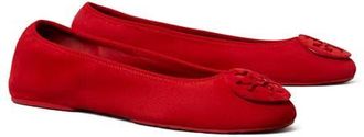 Tory Burch Reva Travel Ballet Flat in Red at Nordstrom, Size 10.5