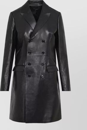 Tom Ford lamb leather double-breasted knee-length coat