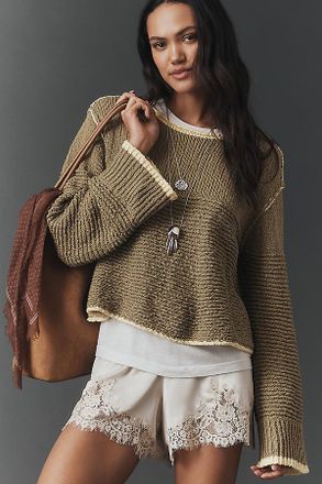 Pilcro Textured Boat-Neck Sweater