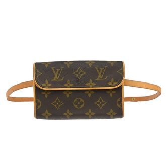 Louis Vuitton Florentine Waist Monogram Canvas Brown Canvas Handbag (Pre-Owned)
