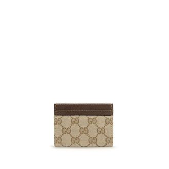 Gucci GG Monogram Canvas Card Case - Beige