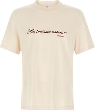 Brunello Cucinelli Off White Embroidered T-Shirt