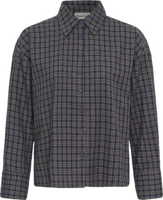 MY ESSENTIAL WARDROBE Shirt - Dames - Overhemden - Blauw - 2XL - Katoen - Overhemden