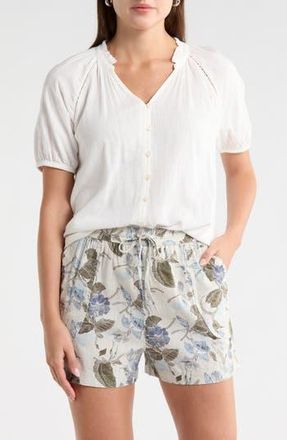 Melrose and Market Relaxed Button Front Shirt in Ivory Egret at Nordstrom Rack, Size Xx-Large