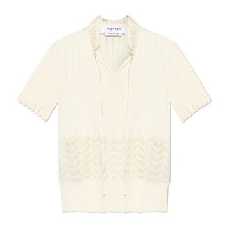 Alexander McQueen Top de Punto Calado - Blouses & Shirts - Mujer - Beige - XS
