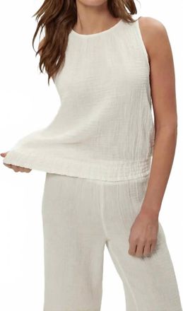 Michael Stars Janelle Tie Neck Tank Top In Chalk