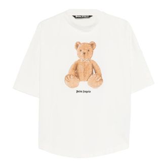 Palm Angels T-Shirts, male, White, Size: L Bear In Mind Over Tee
