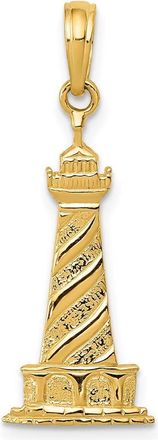 Diamond2Deal 14k Yellow Gold Lighthouse Pendant